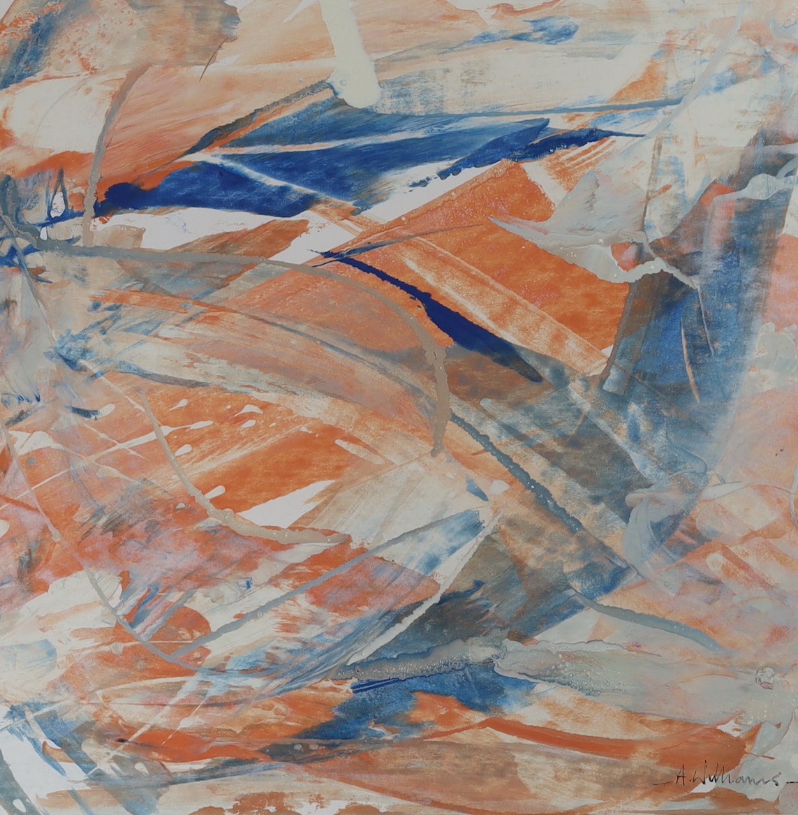 Albert Williams, oil on paper, Abstract, signed, 29 x 29cm